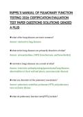RUPPEL&rsquo;S MANUAL OF PULMONARY FUNCTION&NewLine;TESTING 2026 CERTIFICATION EVALUATION&NewLine;TEST PAPER QUESTIONS SOLUTIONS GRADED&NewLine;A PLUS&NewLine;