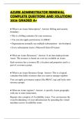 AZURE ADMINISTRATOR RENEWAL&NewLine;COMPLETE QUESTIONS AND SOLUTIONS&NewLine;2026 GRADED A&plus;