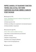 RUPPEL&rsquo;S MANUAL OF PULMONARY FUNCTION&NewLine;TESTING 2026 ACTUAL TEST PAPER&NewLine;QUESTIONS SOLUTIONS VERIFIED COMPLETE&NewLine;STUDY PACKAGE&NewLine;