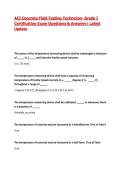ACI Concrete Field Testing Technician- Grade I Certification Exam Questions & Answers&vert; Latest Update