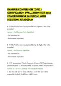RYANAIR CONVERSION TOPIC 1&NewLine;CERTIFICATION EVALUATION TEST 2026&NewLine;COMPREHENSIVE QUESTIONS WITH&NewLine;SOLUTIONS GRADED A&plus;&NewLine;