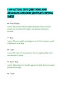 S 190 ACTUAL TEST QUESTIONS AND&NewLine;ACCURATE ANSWERS COMPLETE REVIEW&NewLine;SHEET&NewLine;