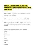 BASI PILATES MIDTERM ACTUAL TEST&NewLine;PAPER 2026 QUESTIONS WITH SOLUTIONS&NewLine;GRADED A&plus;
