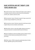 BASIC NUTRITION AND DIET THERAPY CORE&NewLine;TOPICS REVIEW 2026