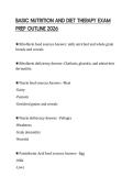 BASIC NUTRITION AND DIET THERAPY EXAM&NewLine;PREP OUTLINE 2026