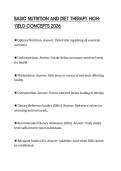 BASIC NUTRITION AND DIET THERAPY HIGHYIELD CONCEPTS 2026&NewLine;
