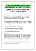 NCMHCE Exam Preparation Evaluation &NewLine;National Clinical Mental Health Counseling &NewLine;Examination 2026&sol;2027 Academic Year &ndash; &NewLine;Official Practice Test Bank