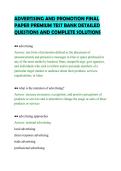 ADVERTISING AND PROMOTION FINAL&NewLine;PAPER PREMIUM TEST BANK DETAILED&NewLine;QUESTIONS AND COMPLETE SOLUTIONS