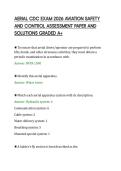 AERIAL CDC EXAM 2026 AVIATION SAFETY&NewLine;AND CONTROL ASSESSMENT PAPER AND&NewLine;SOLUTIONS GRADED A&plus;