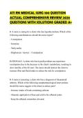 ATI RN MEDICAL SURG 100 QUESTION&NewLine;ACTUAL COMPREHENSIVE REVIEW 2026&NewLine;QUESTIONS WITH SOLUTIONS GRADED A&plus;
