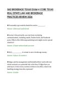 SAE BROKERAGE TEXAS EXAM 4 CORE TEXAS&NewLine;REAL ESTATE LAW AND BROKERAGE&NewLine;PRACTICES REVIEW 2026&NewLine;