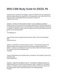 WGU C268 Study Guide for EXCEL PA Latest &lpar;2026&sol;2027&rpar; Verified Answers by Experts