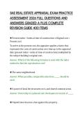 SAE REAL ESTATE APPRAISAL EXAM PRACTICE&NewLine;ASSESSMENT 2026 FULL QUESTIONS AND&NewLine;ANSWERS GRADED A PLUS COMPLETE&NewLine;REVISION GUIDE 400 ITEMS&NewLine;