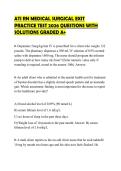 ATI RN MEDICAL SURGICAL EXIT&NewLine;PRACTICE TEST 2026 QUESTIONS WITH&NewLine;SOLUTIONS GRADED A&plus;