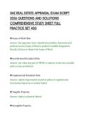 SAE REAL ESTATE APPRAISAL EXAM SCRIPT&NewLine;2026 QUESTIONS AND SOLUTIONS&NewLine;COMPREHENSIVE STUDY SHEET FULL&NewLine;PRACTICE SET 400&NewLine;