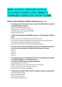 MSSC SAFETY UPDATED ACTUAL EXAM QUESTIONS AND CORRECT ANSWERS COMPLETE STUDY GUIDE&NewLine;