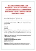 RVTI Level 1 Certification Exam &NewLine;Evaluation &ndash; 2026&sol;2027 Academic Year &NewLine;Comprehensive Practice Examination for &NewLine;Recreational Vehicle Technical Institute &NewLine;&lpar;RVTI&rpar; Certification 
