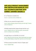 SAFE AGILE PRODUCT MANAGEMENT&NewLine;APM CERTIFICATION BUNDLED TESTS&NewLine;2026 ACCURATE QUESTIONS WITH&NewLine;CORRECT ANSWERS GRADED A&plus;&NewLine;