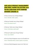 SAFE AGILE PRODUCT MANAGEMENT&NewLine;APM FINAL PAPER COLLECTION 2026&NewLine;TESTED QUESTIONS WITH VERIFIED&NewLine;ANSWERS GRADED A&plus;