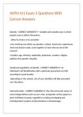 ANTH 411 Exam 3 Questions With Correct Answers