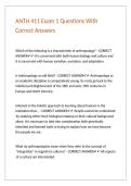 ANTH 411 Exam 1 Questions With Correct Answers