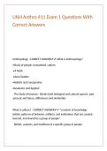 UNH Anthro 411 Exam 1 Questions With Correct Answers
