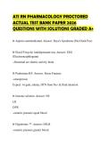 ATI RN PHARMACOLOGY PROCTORED&NewLine;ACTUAL TEST BANK PAPER 2026&NewLine;QUESTIONS WITH SOLUTIONS GRADED A&plus;