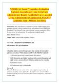 NAB RCAL Exam Preparation Evaluation &NewLine;National Association of Long Term Care &NewLine;Administrator Boards Residential Care &sol; Assisted &NewLine;Living Administration Examination 2026&sol;2027 &NewLine;Academic Year &ndash; Official Test Bank 
