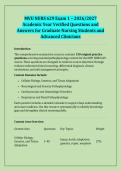MVU NURS 629 Exam 1 &ndash; 2026&sol;2027 &NewLine;Academic Year Verified Questions and &NewLine;Answers for Graduate Nursing Students and &NewLine;Advanced Clinicians