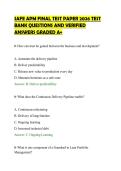 SAFE APM FINAL TEST PAPER 2026 TEST&NewLine;BANK QUESTIONS AND VERIFIED&NewLine;ANSWERS GRADED A&plus;&NewLine;