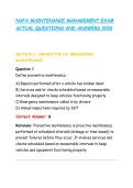NAFA MAINTENANCE MANAGEMENT EXAM ACTUAL QUESTIONS AND ANSWERS 2026