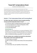 Texas SLP Jurisprudence Exam&NewLine;Questions with Detailed Answers&vert; Latest Update&NewLine;