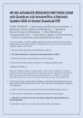 NR 505 ADVANCED RESEARCH METHODS EXAM &NewLine;with Questions and Answers&sol;Plus a Rationale &NewLine;Updated 2026 A&plus;&sol;Instant Download PDF 