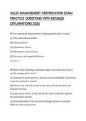SALES MANAGEMENT CERTIFICATION EXAM&NewLine;PRACTICE QUESTIONS WITH DETAILED&NewLine;EXPLANATIONS 2026
