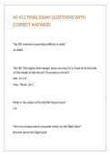 AS 411 FINAL EXAM QUESTIONS WITH CORRECT ANSWERS