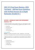 HSCI 413 Final Exam Mastery&colon; 2026 Test Bank &ndash; 200 Real Exam Questions with Verified Answers & In-Depth Rationales &lpar;Graded A&plus;&rpar;