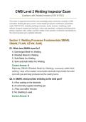 CWB Level 2 Welding Inspector Exam&NewLine;Questions with Detailed Answers &NewLine;