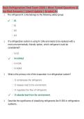 Basic Refrigeration Final Exam 2026 &vert; Most Tested Questions & &NewLine;Verified Answers &vert; Latest Update &vert; Graded A&plus;