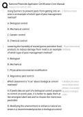 National Pesticide Applicator Certification Core Exam EXAM STUDY GUIDE 2026&sol;2027 ACCURATE QUESTIONS WITH CORRECT DETAILED SOLUTIONS &vert;&vert; 100&percnt; GUARANTEED PASS NEWEST VERSION