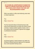 NH COUNSELING JURISPRUDENCE EXAMINATION &NewLine;COMPLETE VERIFIED QUESTIONS AND DETAILED &NewLine;SOLUTIONS LATEST UPDATE THIS YEAR JUST &NewLine;RELEASED&vert;&vert;NEWEST EXAM&excl;&excl;&excl; 