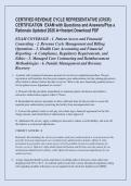 CERTIFIED REVENUE CYCLE REPRESENTATIVE &lpar;CRCR&rpar; &NewLine;CERTIFICATION  EXAM with Questions and Answers&sol;Plus a &NewLine;Rationale Updated 2026 A&plus;&sol;Instant Download PDF 