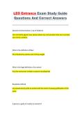 LEO Entrance Exam Study Guide Questions and Answers