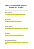 Utah LEO Study Guide Questions and Answers