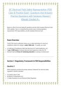 BC Electrical Field Safety Representative &lpar;FSR&rpar; Class B Practice Exam  Questions And Answers Practice Questions with Solutions Newest &vert; Already Graded A&plus;&period;