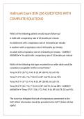 Hallmark Exam BSN 206 QUESTIONS WITH COMPLETE SOLUTIONS