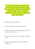 Texas Nursing Home Administrator Exam WITH ACCURATE QUESTIONS AND ANSWERS &lpar;VERIFIED ANSWERS&rpar; &vert; LATEST &lpar;2026&sol;2027&rpar; UPDATED VERSION &vert; 100&percnt; GUARANTEED PASS &lbrace;JUST RELEASED&rcub;