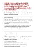 NUR 201 EXAM 2 MEDICAL-SURGICAL NURSING I 2026&sol;2027 &vert; Complete Study Guide &vert; Verified Questions & Correct Answers with Detailed Rationales &vert; Fortis College Exam Prep