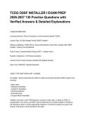 TCEQ OSSF INSTALLER I EXAM PREP 2026-2027 130 Practice Questions with Verified Answers & Detailed Explanations&period;pdf&NewLine;&NewLine;