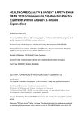 HEALTHCARE QUALITY & PATIENT SAFETY EXAM BANK 2026 Comprehensive 150-Question Practice Exam With Verified Answers & Detailed Explanations&period;pdf&NewLine;&NewLine;