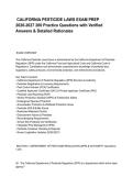 &lowbar;CALIFORNIA PESTICIDE LAWS EXAM PREP 2026-2027 200 Practice Questions with Verified Answers & Detailed Rationales&period;pdf&NewLine;&NewLine;